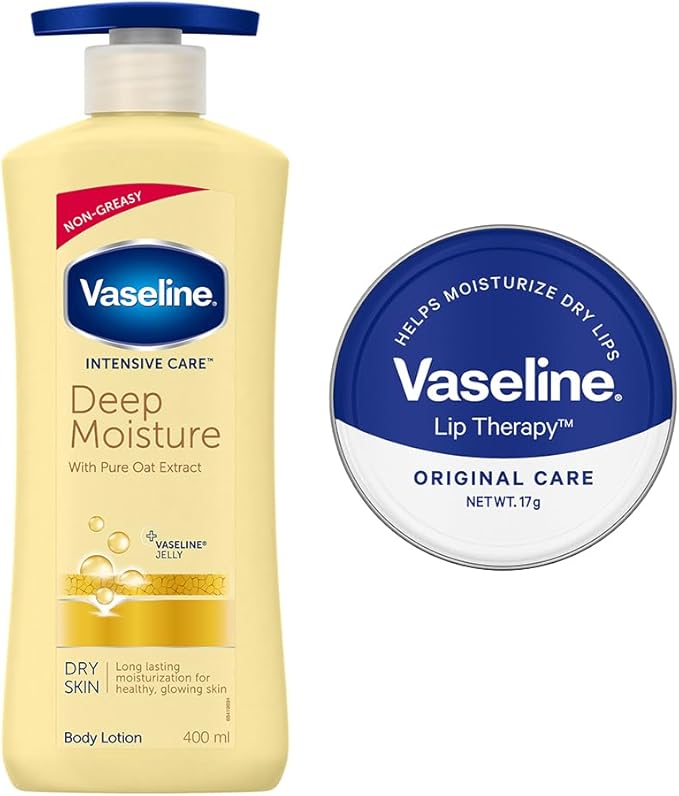 Vaseline LIP TINS ORIGINAL CARE, 17G + DEEP MOISTURE SERUM IN LOTION, 400 ML - Image 5